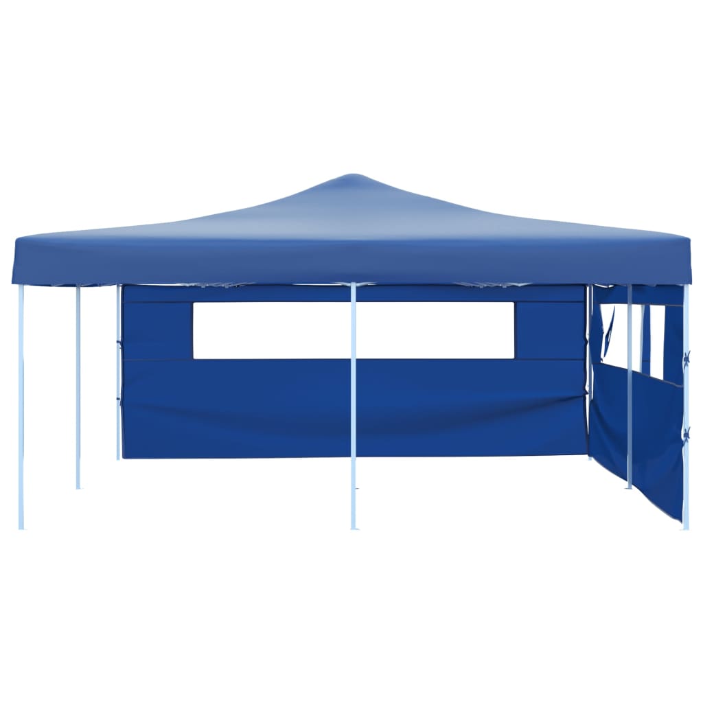 Vidaxl arbor plegable con 2 paredes laterales 5x5 m azul