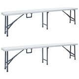 Vidaxl tuinbanken inklapbaar 2 st 180 cm hdpe wit