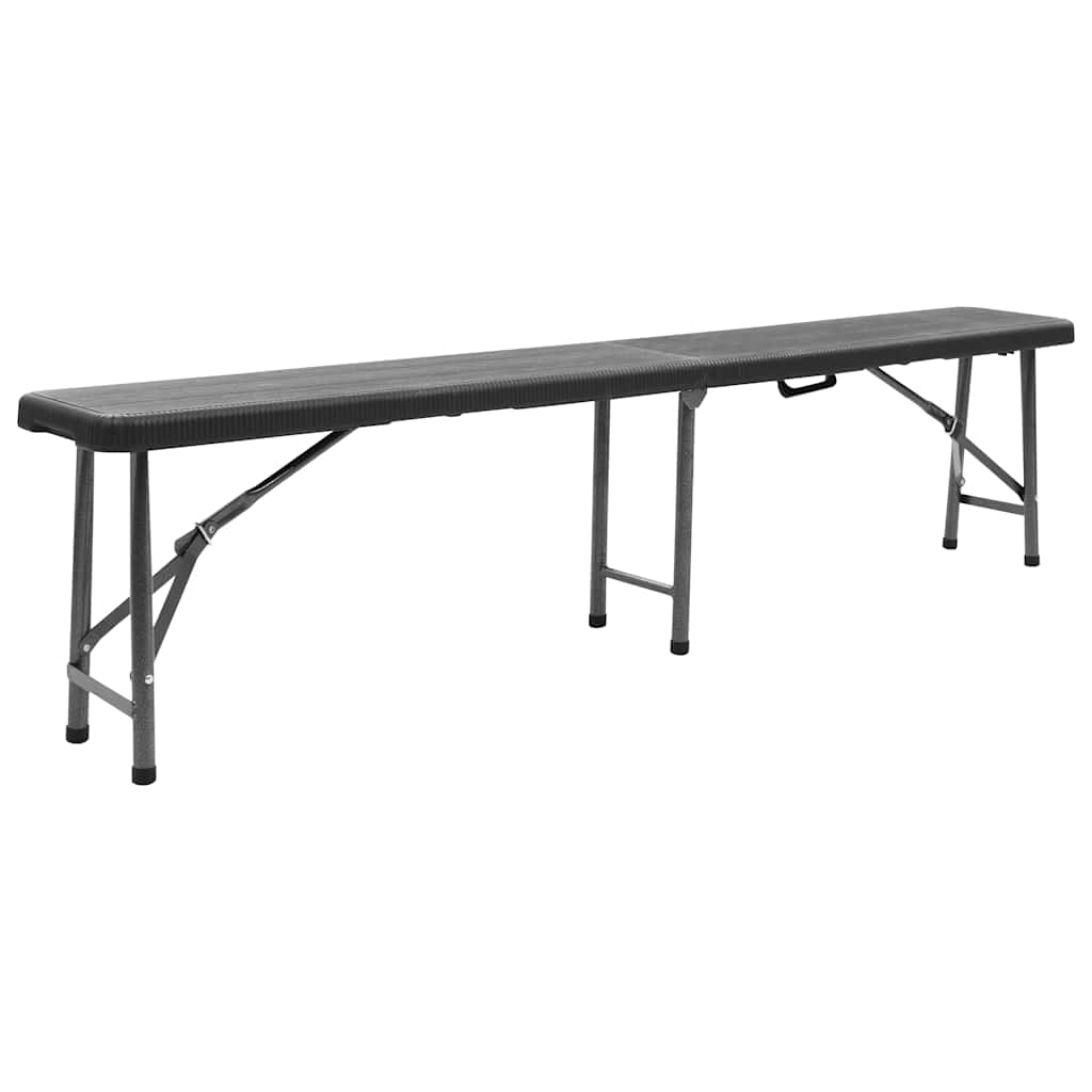 Vidaxl tuinbanken inklapbaar 2 st 180 cm hdpe zwart