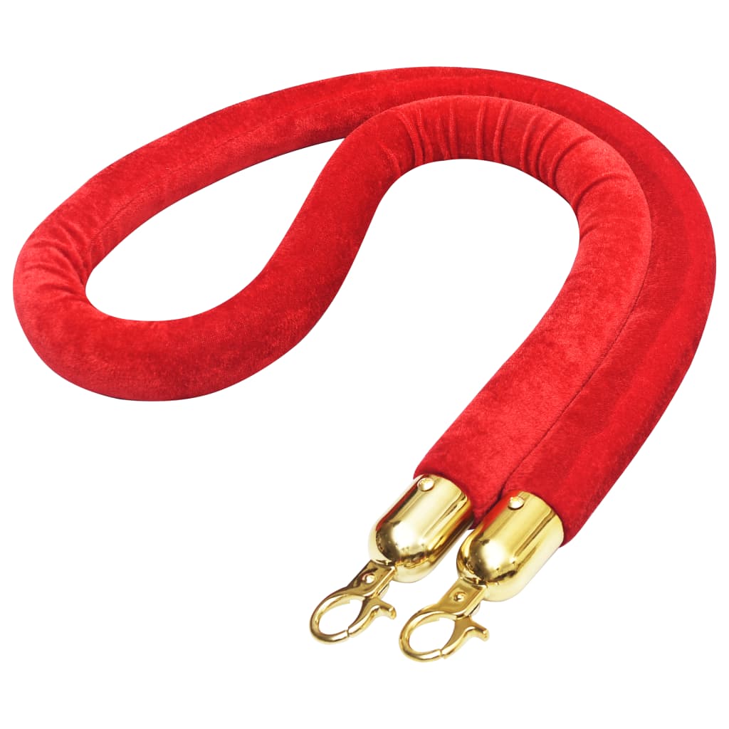 Vidaxl Cord Velvet Red and Gold Coloded