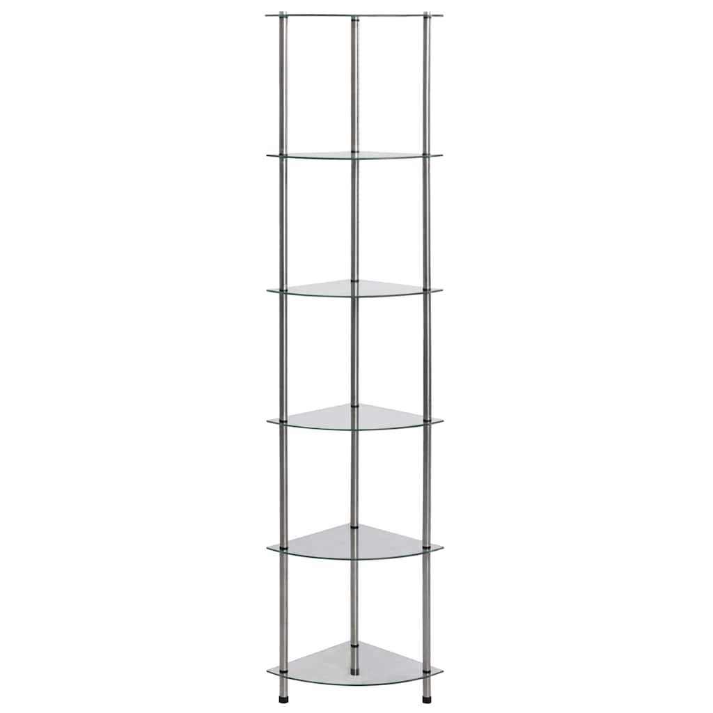 Vidaxl kastje 6-laags 30x30x160 cm gehard glas transparant