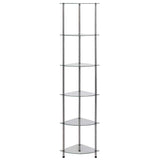 Vidaxl kastje 6-laags 30x30x160 cm gehard glas transparant