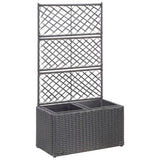 Vidaxl Latwerkplantenbak mit Töpfen 58x30x107 cm Rattan Schwarz