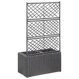 Vidaxl latwerkplantenbak élevé avec des pots 58x30x107 cm rattan noir