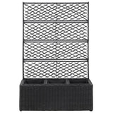 Vidaxl Latwerkplantenbak cresciuto con vasi 83x30x130 cm rattan nero