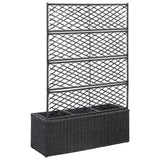 Vidaxl Latwerkplantenbak cresciuto con vasi 83x30x130 cm rattan nero