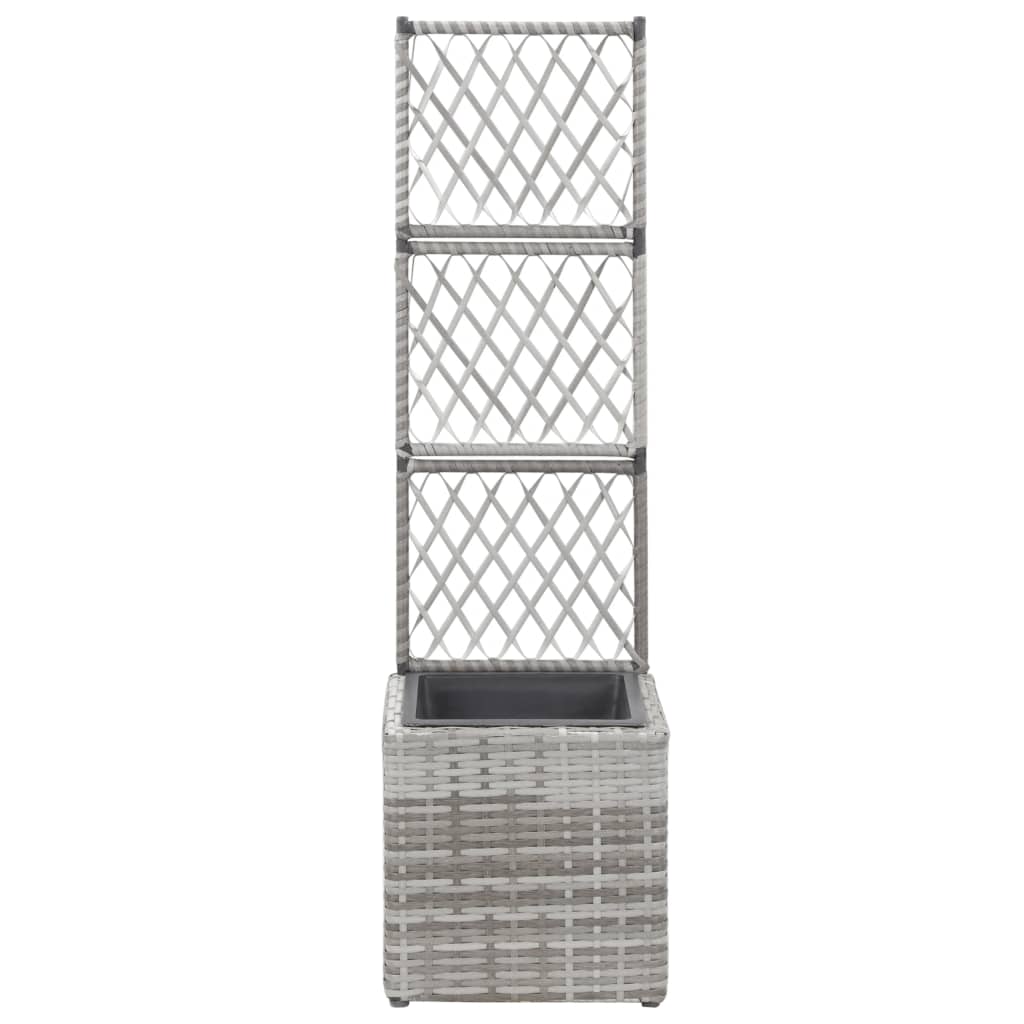 Vidaxl Latwerkplantenbak podniesiony z 1 garnkiem 30x30x107 cm rattan grey