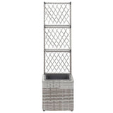 Vidaxl Latwerkplantenbak podniesiony z 1 garnkiem 30x30x107 cm rattan grey