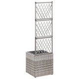 Vidaxl latwerkplantenbak élevé avec 1 pot 30x30x107 cm gris rattan