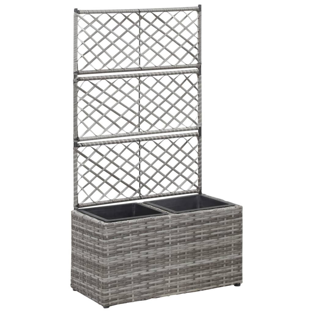 Vidaxl LatwerkPlantenbak, vzgojen z lonci 58x30x107 cm rattan siva