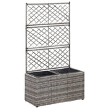 Vidaxl latwerkplantenbak criado con macetas 58x30x107 cm rattan gris