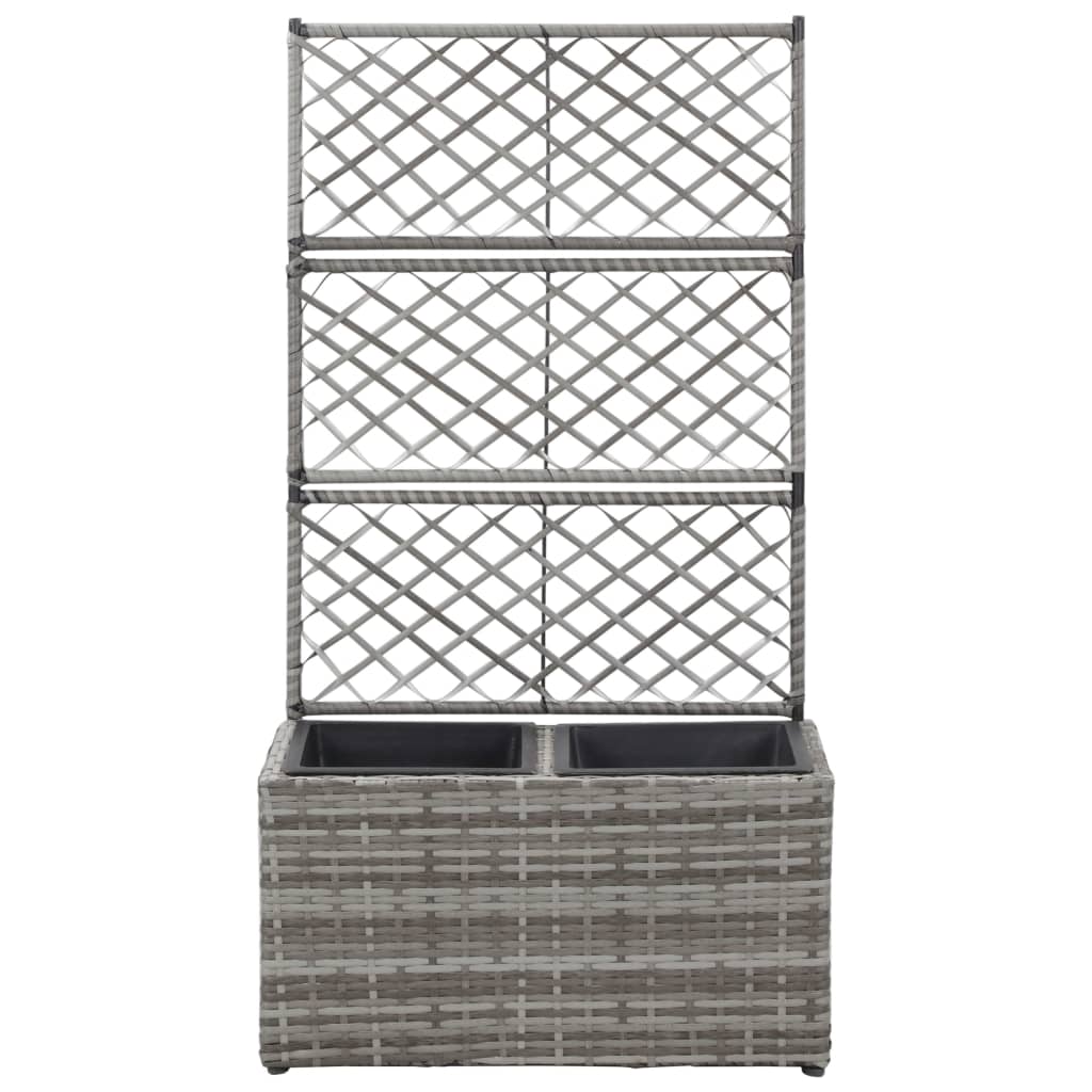 Vidaxl LatwerkPlantenbak, vzgojen z lonci 58x30x107 cm rattan siva