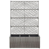 Vidaxl Latwerkplantenbak mit Töpfen 83x30x130 cm Rattan Grey