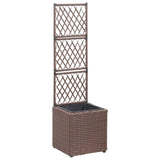 Vidaxl Latwerkplantenbak raised with 1 pot 30x30x107 cm Rattan Brown