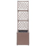 Vidaxl Latwerkplantenbak raised with 1 pot 30x30x107 cm Rattan Brown