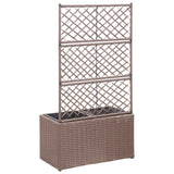 Vidaxl Latwerkplantenbak podniesiony z doniczkami 58x30x107 cm rattan brąz