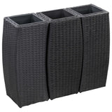 Plavnostní pěstitele Vidaxl zvedly 3 st. Poly Rattan Black