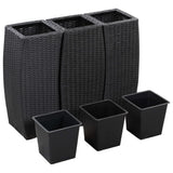 Vidaxl Planters raised 3 st poly rattan black