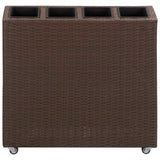 Vidaxl Planter uppfostrad av 4 krukor 80x22x79 cm Poly Rattan Brown