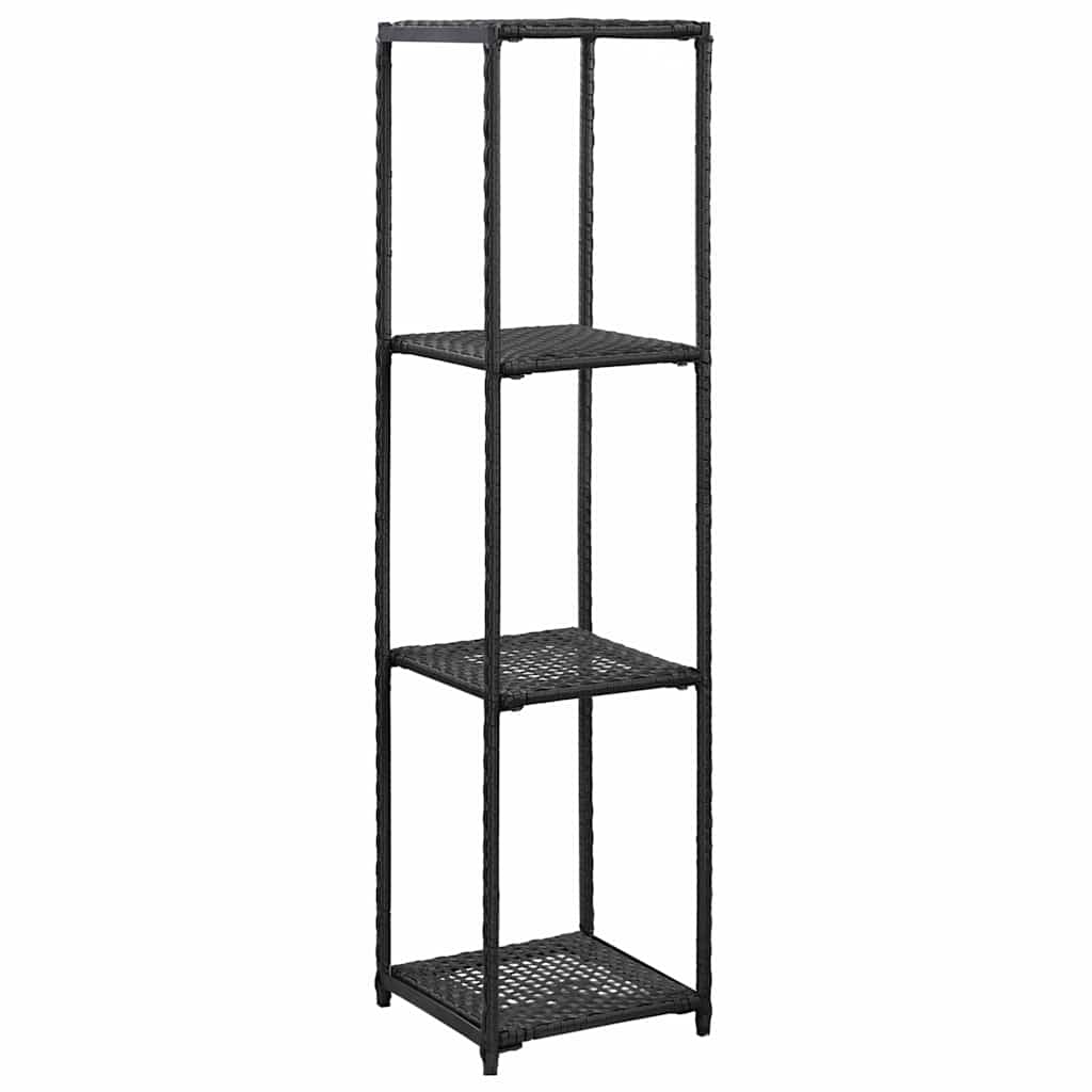 Vidaxl opbergrek 30x30x120 cm poly rattan zwart