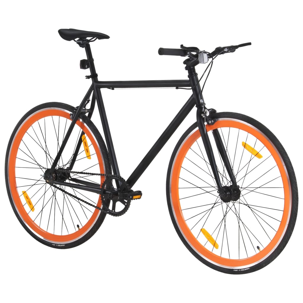 Bicicleta Vidaxl con engranaje fijo 700 C 51 cm negro y naranja