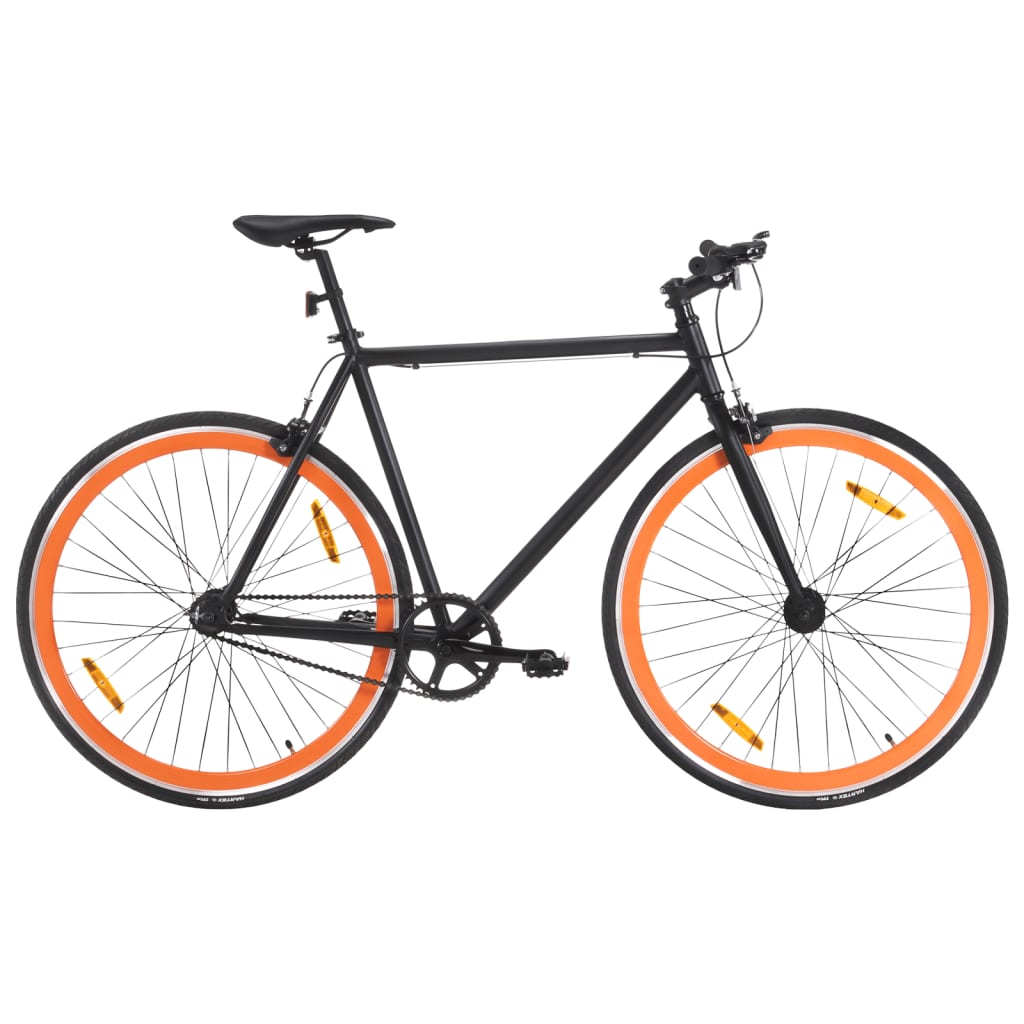 Bicicleta Vidaxl con engranaje fijo 700 C 55 cm negro y naranja