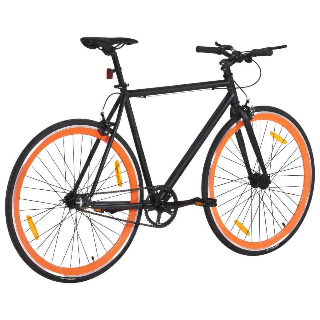 Vidaxl kolo s fiksno prestavo 700 c 55 cm črno in oranžno