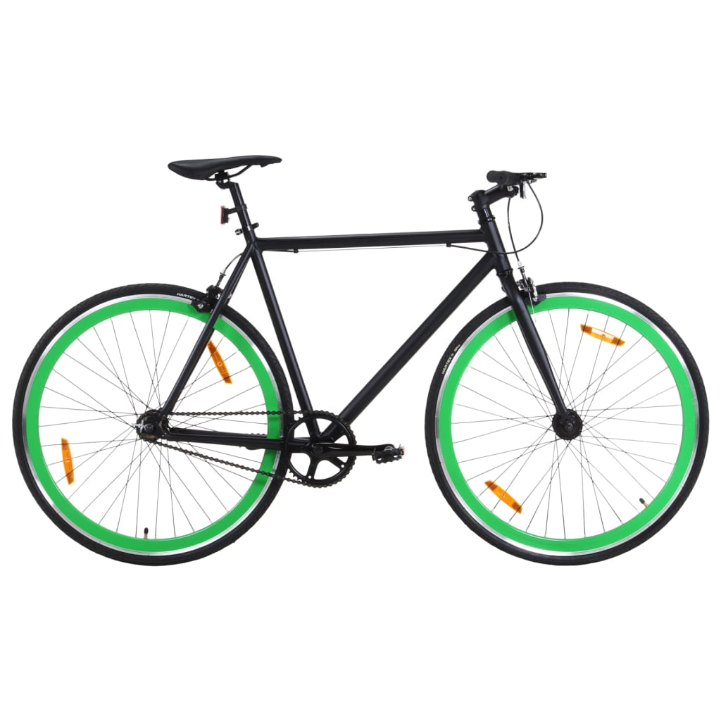 Vidaxl bicycle with fixed gear 700 C 59 cm Black and green