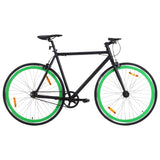 Bicicleta Vidaxl con engranaje fijo 700 C 59 cm negro y verde