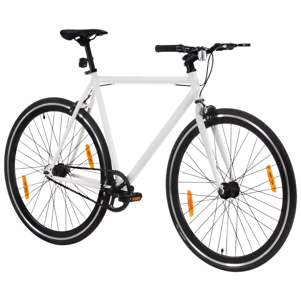 Vidaxl bicycle with fixed gear 700 C 55 cm white and black