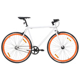 Vidaxl cykel med fast gear 700 c 51 cm hvid og orange