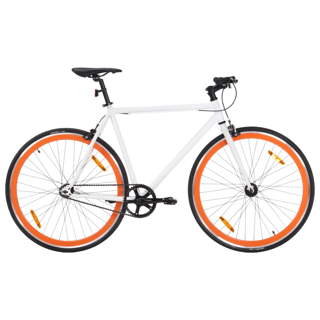 Vidaxl Bicycle con marcia fissa 700 C 51 cm bianco e arancione