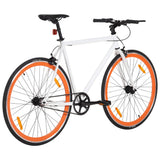 Vidaxl cykel med fast gear 700 c 59 cm hvid og orange