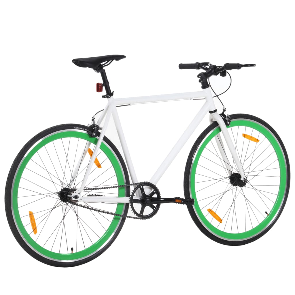 Vidaxl Bicycle con marcia fissa 700 C 55 cm bianco e verde