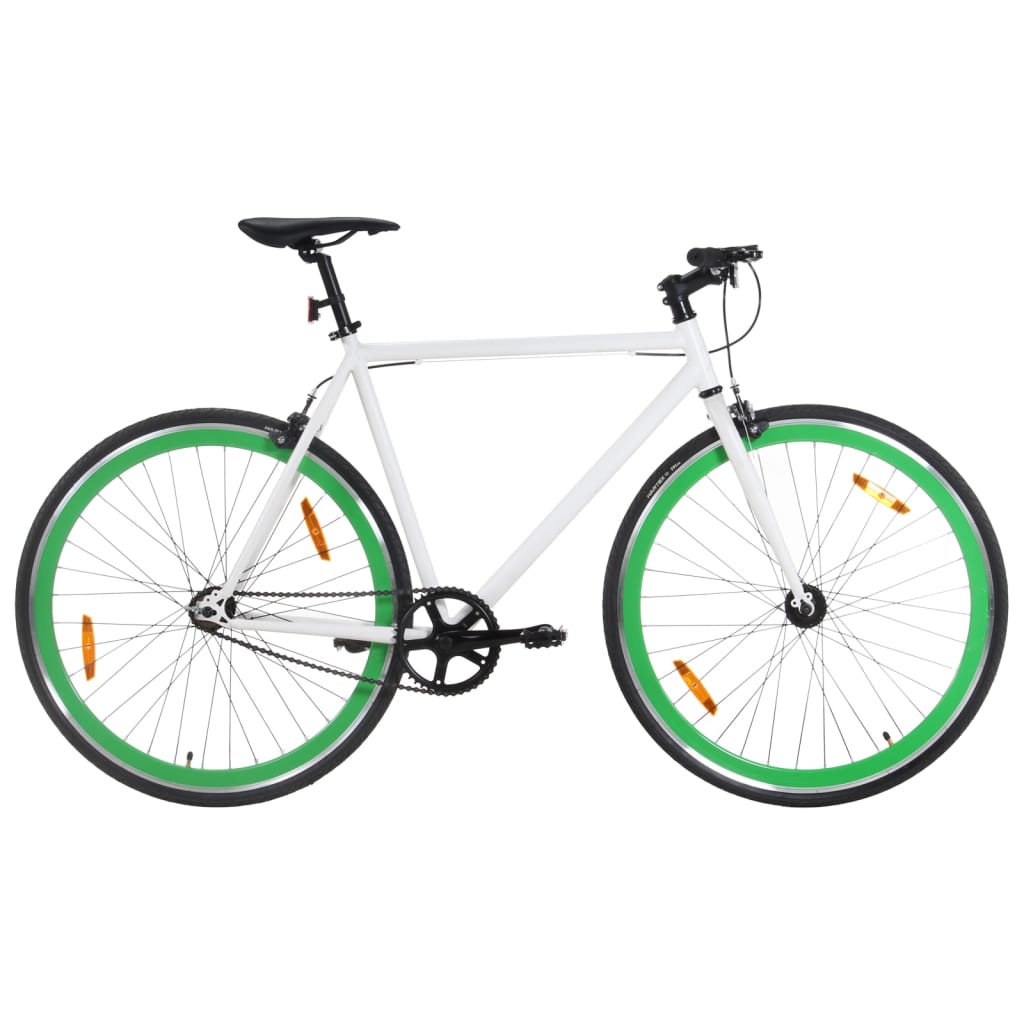 Vidaxl bicycle with fixed gear 700 C 59 cm white and green