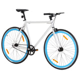 Vidaxl Bicycle con marcia fissa 700 C 55 cm bianco e blu