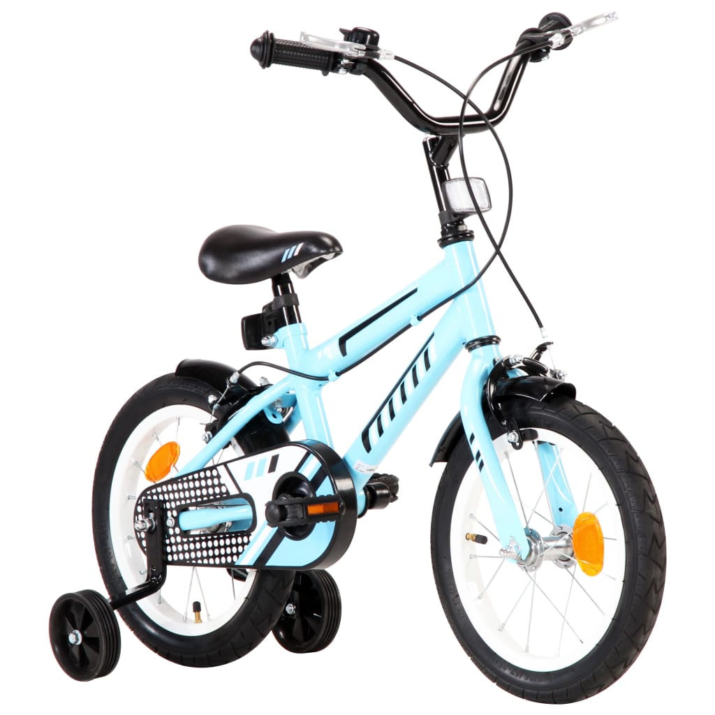 Vidaxl Bike per bambini da 14 pollici neri e blu