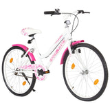 Vidaxl Bike per bambini da 24 pollici rosa e bianco