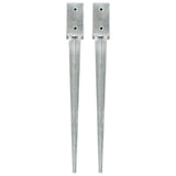 Vidaxl Ground Pins 2 PCS 7x7x75 cm galvanizované ocelové stříbrné barvy