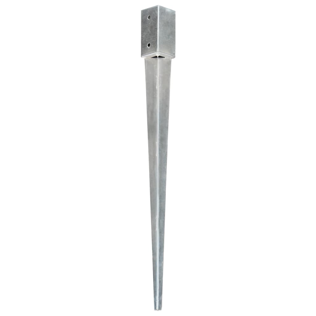 Vidaxl ground pins 2 pcs 7x7x90 cm galvanized steel silver colored