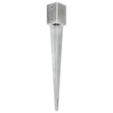 Vidaxl Ground Pins 2 St 9x9x75 cm Galvanized Steel Silver Colored