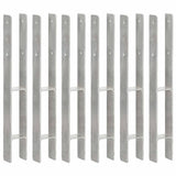 Vidaxl grondankers 6 st 7x6x60 cm gegalvaniseerd staal zilverkleurig