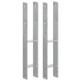 Vidaxl grondankers 2 st 9x6x60 cm gegalvaniseerd staal zilverkleurig