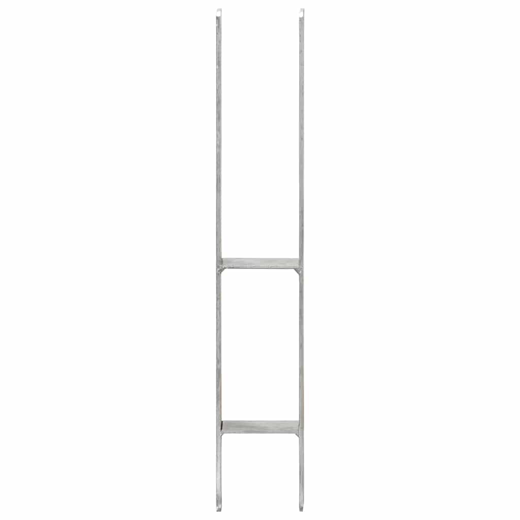 Vidaxl grondankers 2 st 9x6x60 cm gegalvaniseerd staal zilverkleurig