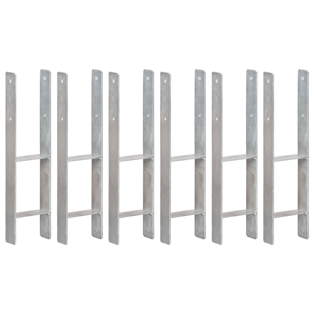 Vidaxl ground anchors 6 st 14x6x60 cm galvanized steel silver colored