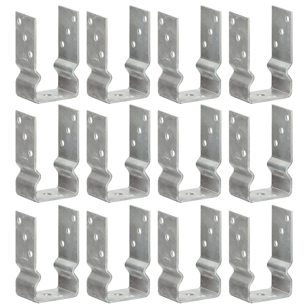 Vidaxl grondankers 12 st 8x6x15 cm gegalvaniseerd staal zilverkleurig
