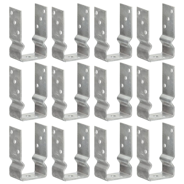 Vidaxl grondankers 12 st 8x6x15 cm gegalvaniseerd staal zilverkleurig