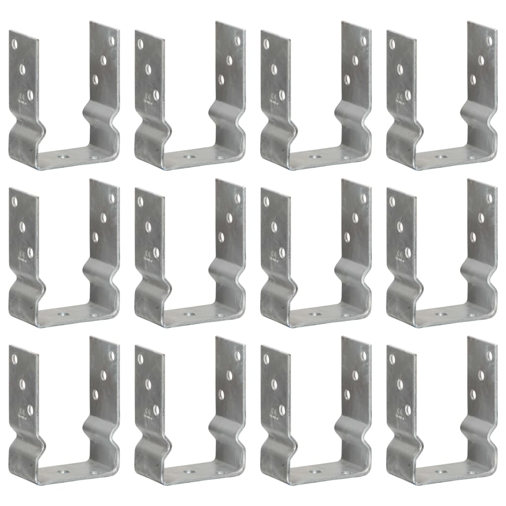 Vidaxl hekankers 12 stuks zilver 10x6x15 cm gegalvaniseerd staal