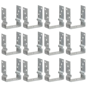 Vidaxl grondankers 12 st 12x6x15 cm gegalvaniseerd staal zilverkleurig