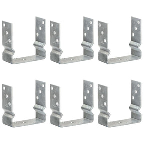 Vidaxl grondankers 6 st 14x6x15 cm gegalvaniseerd staal zilverkleurig